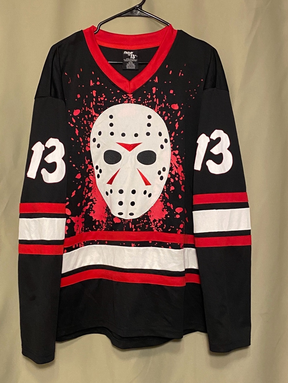 Friday The 13th Jason Voorhees #13 Black Hockey Jersey Size Adult XL